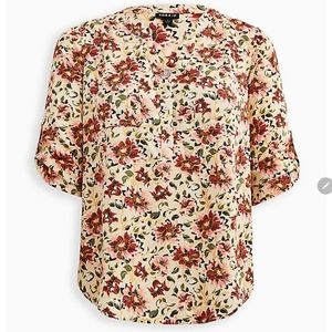 Torrid Harper Blouse -Twill Floral Sand SZ 5X